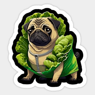 Puglettuce Funny Pug Dog Lovers Gift Sticker